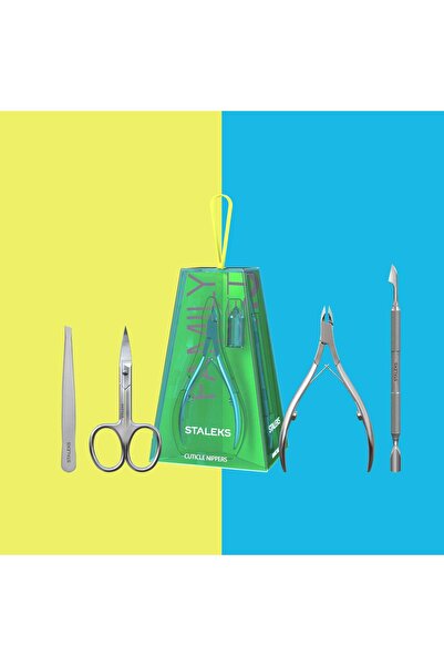 STALEKS Home Pro Manicure Set 4 Pieces, Cuticle Nipper, Cuticle Pusher, Nail ...