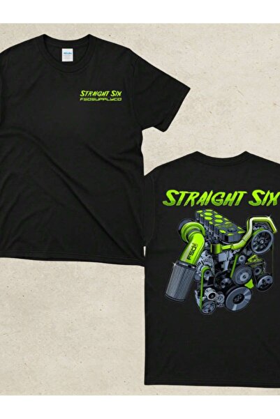 SVART WEAR Straight Six Printed Oversize Boxy Cut Unisex 100% Cotton Tshirt (...