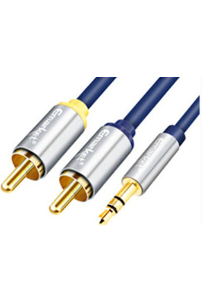 OEM Καλώδιο Jack 3.5mm, Αρσενικό 3.5mm σε 2x RCA Αρσενικό, Μαύρο, 1.5μ, 77400167
