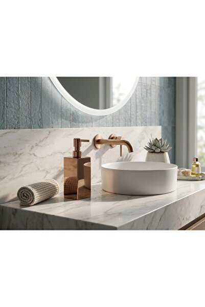 EMFA AKSESUAR Copper Liquid Soap Dispenser 100% Brass Material - Copper Color...