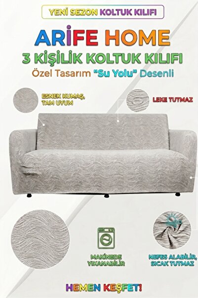 ARİFE HOME Husă de canapea elastică cu model Waterway pentru 3 persoane, husă...