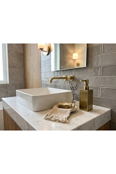 EMFA AKSESUAR Antique Liquid Soap Dispenser 100% Brass Material - Brushed Ant...