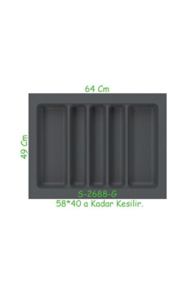 FREKANS S-2688-g Çekmece Içi Plastik Kepçelik Gri En:64-58 D:49-40 Cm Arası K...