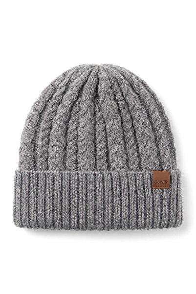 GoWith Unisex Alpaca Wool Folded Hair Knit Beanie