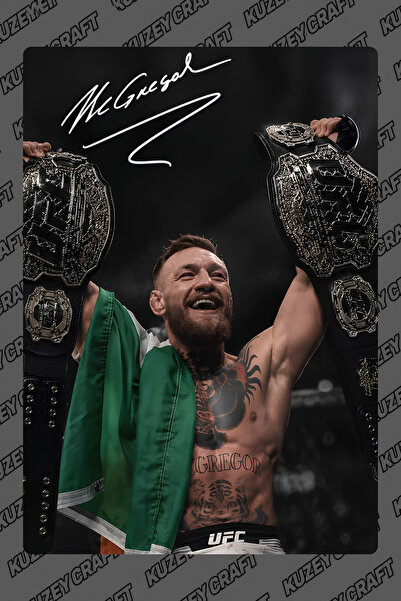 Kuzey Craft Conor Mcgregor Metal Poster Duvar Tablosu Özel Tasarım Hediye Par...