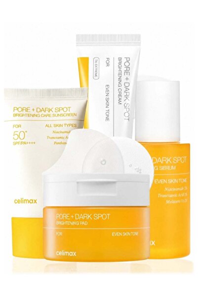 Celimax Brightening Pore Care Bundle Brightening Pads, Brightening Serum, Bri...