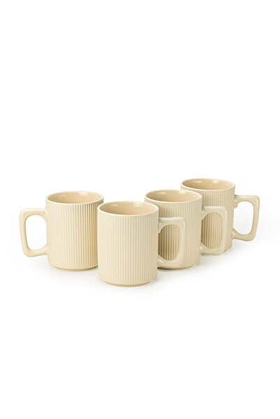 Cuisine Art Stoneware ZOE 4PCS Mug Set | 385 ML Beige Coffee Mug Set