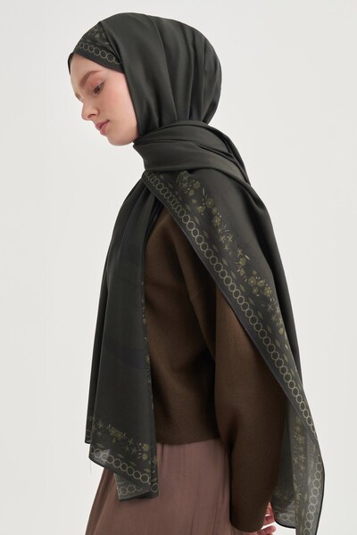 carell Avra Desen Norena Wool Shawl Khaki