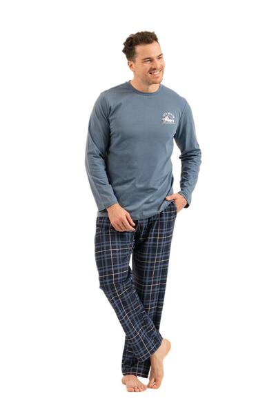 Arnetta Men's Indigo Long Sleeve Pajama Set 3832-S