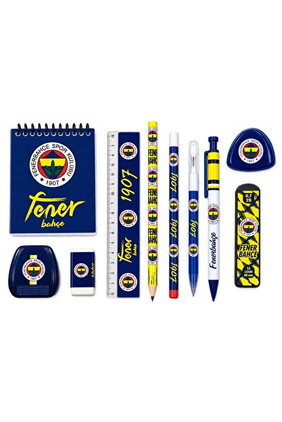 Fenerbahçe 9 Parça Kırtasiye Seti Lisanslı Not Defteri ve Kalem Silgi Seti