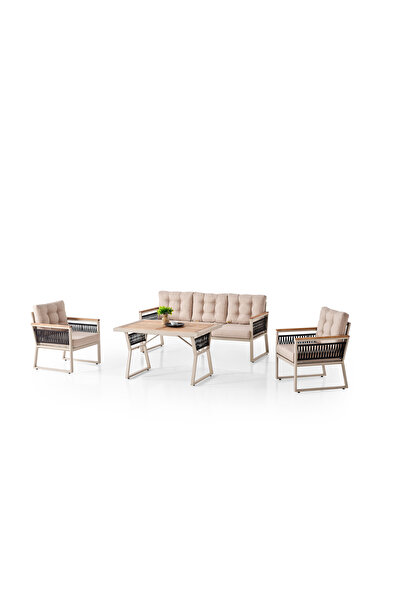 PAFFİA GARDEN PALMA 3+1+1+MASA METAL BAHÇE MOBİLYA TAKIMI