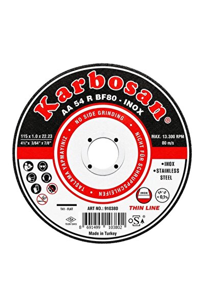 KARBOSAN Inox Kesme Taşı 115 X 1.0 X 22.23