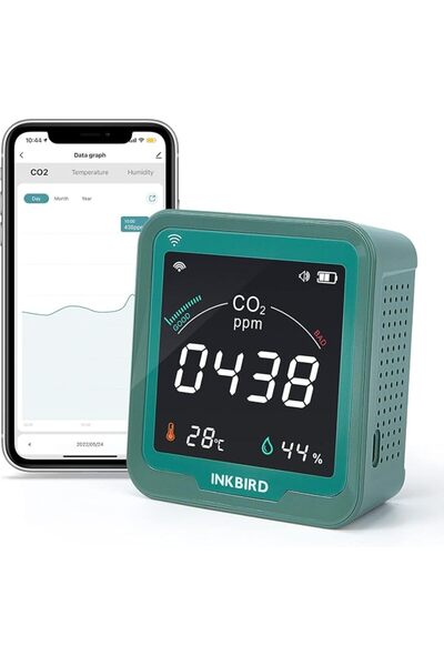 INKBIRDPLUS جهاز مراقبة ثاني أكسيد الكربون INKBIRD INK-CO2W واي فاي، كاشف جود...