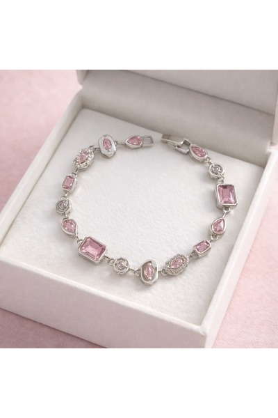 Heda Jewelry سوار الشاكرا الوردي - سوار أنيق من Xuping مرصع بالحجر الوردي