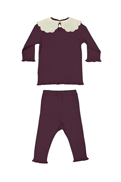 OrganicKid Dusty Rose Kız Bebek Bordo 2'li Set