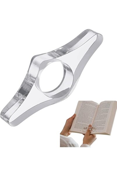 ALMEKAQUZ Clear Page Spreader (Medium - 6 mm) Thumb Ring Page Holder,Transpar...