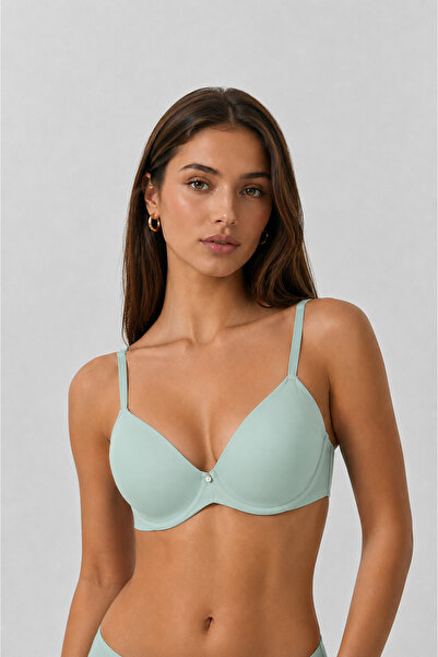 Pijamask Women's Padded Underwire Basic Bra with Thin Straps (705)