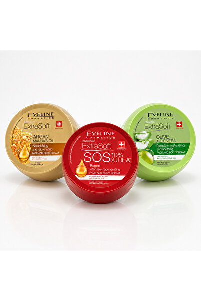 Eveline Cosmetics Set Eveline Extra Soft 3 creme pentru față și corp – SOS 10...