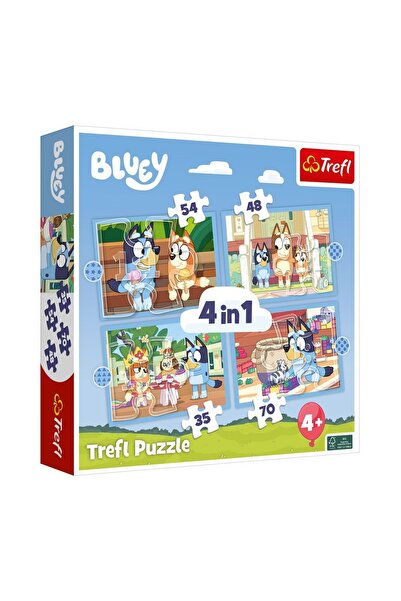 OEM Puzzle 4 in 1 Bluey - Trefl, 70 piese – eroi/personaje, educativ