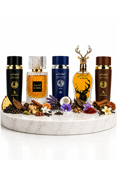 Ayelet SET 5 Men's Perfumes -AL HAMRA+Mane Black+Mane Blue+AL MALIKI+Mane Brown