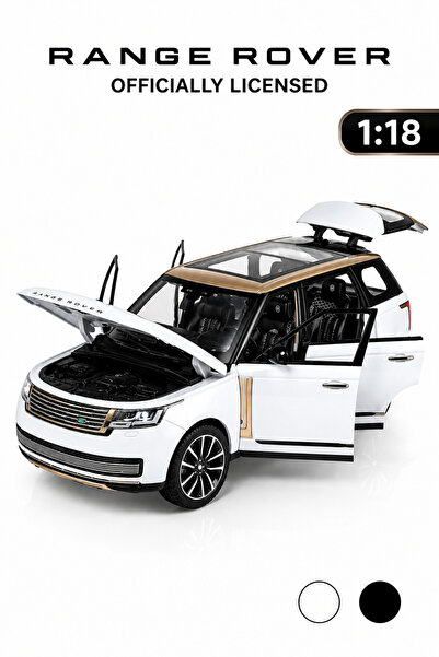 craftivio Lisanslı Range Rover SV 1:18 Metal Model Araba Sesli ve Işıklı Siiy...