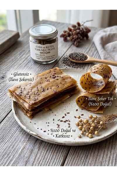 Chia ve Keten Tohumlu Doğal Pestil İlave Şekersiz Glutensiz