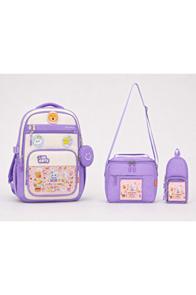 Roxbros Kawaii Korean Style Accessorized 3-Piece Rabbit Set Lilac Girls' Scho...