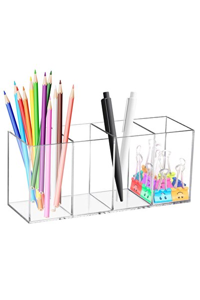 OEM Suport acrilic pentru pixuri cu 4 compartimente 22.5x7.6x9.5 cm |   Organ...