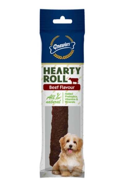 Gnawlers Hearty Roll Dog Treat with Beef Flavour, Soft Meaty Chew, 4.5 Inch, ...