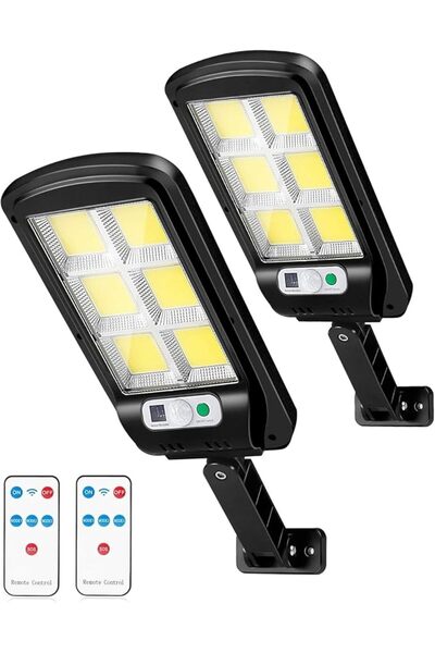 GENERAL Led Solar Street Lights Outdoor, 120 Led Remote Control Solar Parking...