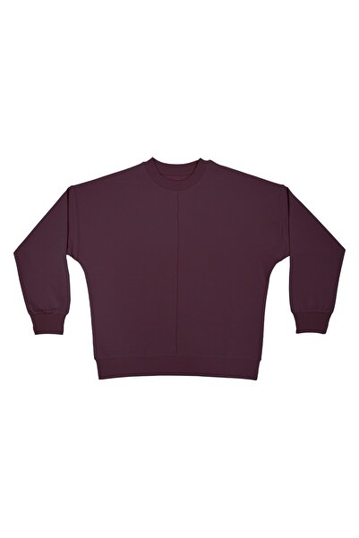 OrganicKid Dusty Rose Kadın Bordo Dikişli Sweatshirt