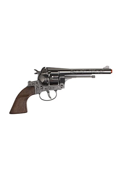 OEM Pistol Revolver Cowboy cu Capse (12 gloante), 18cm – colecție metalică, r...