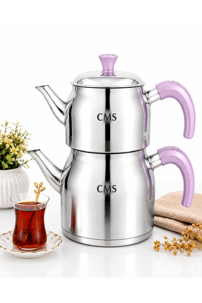 CMS MUTFAK EŞYALARI CMS Sare Aile Boy Lila Kulp Çaydanlık 4.5 Litre