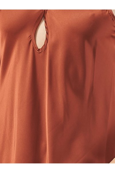 DAWN LİNE Women's Windowpane Satin Nightgown Long Dress Iris & Backless V-Neck Thin Straps Dowry Dress, Honeymoon Nightgown Slip Dress
