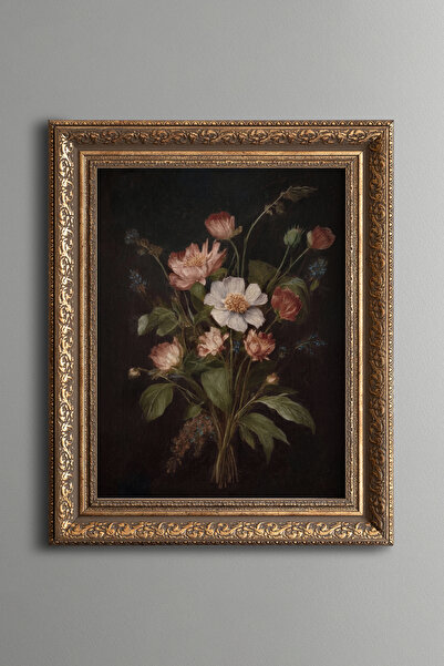 epiqart Pastel Wildflower Bouquet - Vintage Patterned Painting - Thick Model