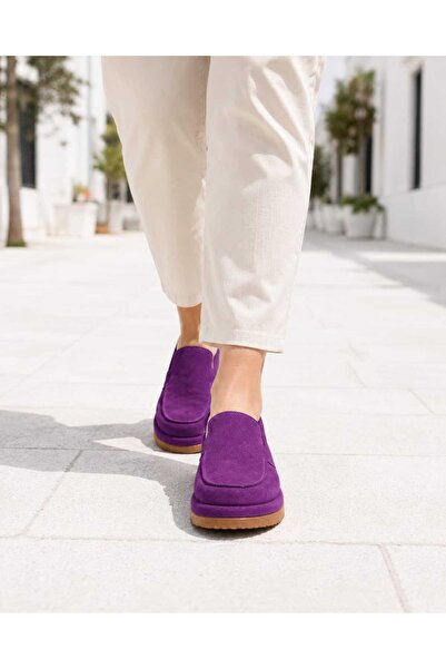 Oneka Shoes Kadın Günlük Loafer Ametist süet 010926KLAS1453