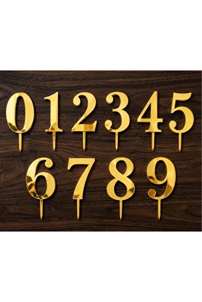 newsah PLEKSİ PASTA SÜSÜ RAKAMLAR 10 CM