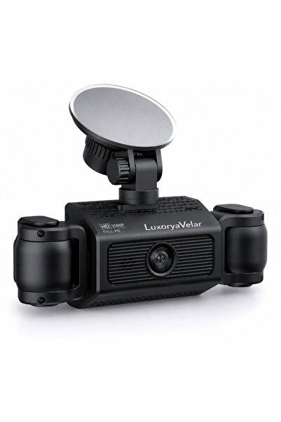 luxorya velar Cameră de bord de marcă, Full HD 1080P, 4 canale, cameră frontală, interioră, stânga și dreapta pentru viziune nocturnă, WiFi și aplicație, Senzor G