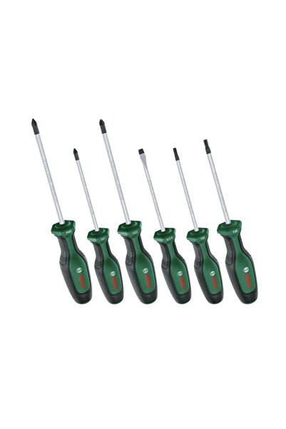 Bosch 1600A02W7L Düz Yıldız ve Torx Uçlu Tornavida Takımı 6 Parça Premium
