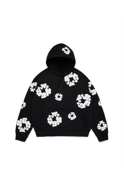 Machetta Unisex New Hooded Floral Printed Oversize Sweatshirt