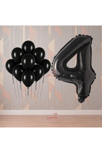 RÖNESANS PARTİ Rönesans 4 Year Old Black Themed Birthday Party Set