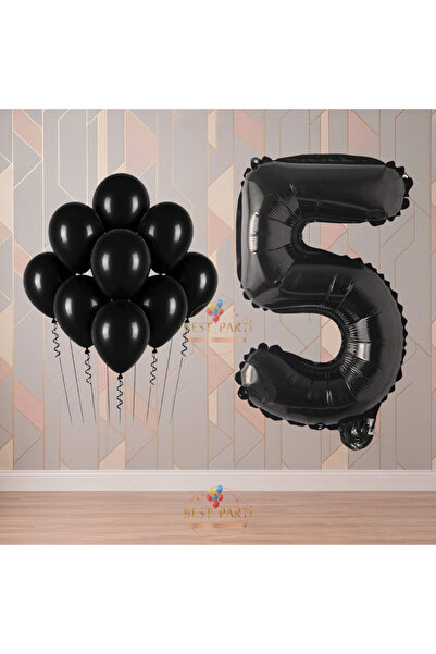BEST PARTİ Best 5 Yaş Siyah Temalı Doğum Günü Parti Seti