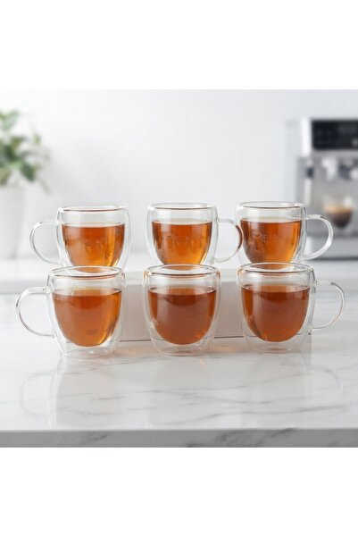 GALORWAY Set 6 cești espresso cu pereți dubli, 80 ml.