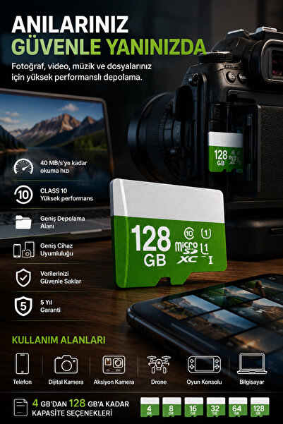 beemen Micro SD Hafıza Kartı Class 10 Yüksek Hızlı Yazma Özelliği 4GB 8GB 16GB 32GB 64GB 128GB