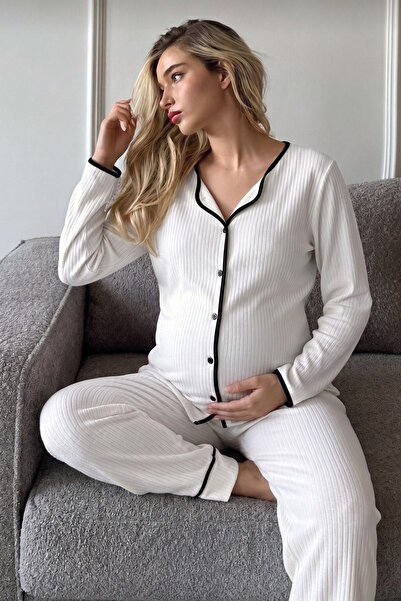 Miss Dünya Lissa Elisa Soft Elegance Soft Buttoned Adjustable Waist Maternity...