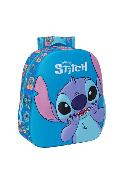 Stitch 3D Blue Backpack 27x33x10cm, padded shoulder straps, side pocket for b...