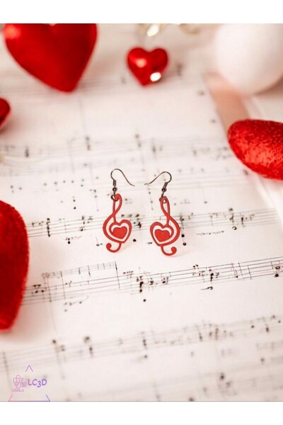 Shiklik Music & Love: Heart Detailed Left Hand Key Earring