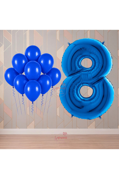 RÖNESANS PARTİ مجموعة حفلات عيد الميلاد ذات الطابع الأزرق لعمر 8 سنوات من رون...