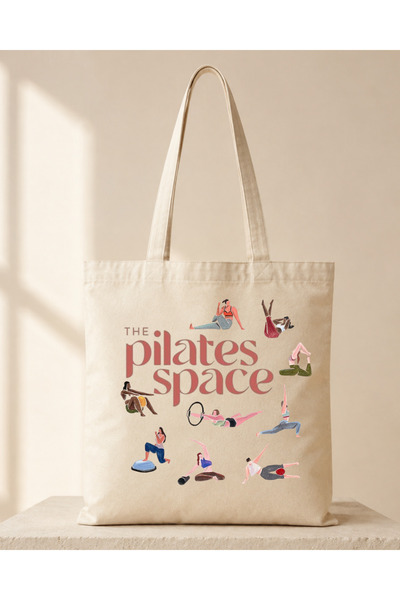babytex Pilates Printed Cloth Bag Long Handle Shoulder Bag 35X40 cm