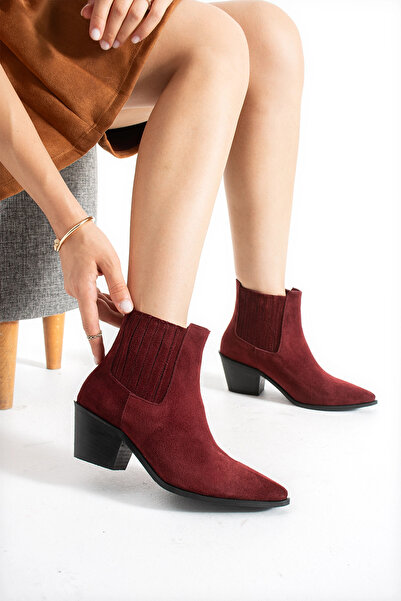 Tibu Ayakkabı Ti̇bu Holly Rubberized Burgundy Suede